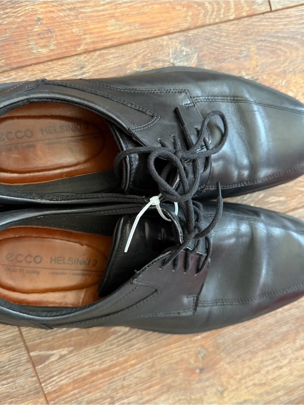 Ecco Black Leather Lace-Up Oxford Dress Shoes